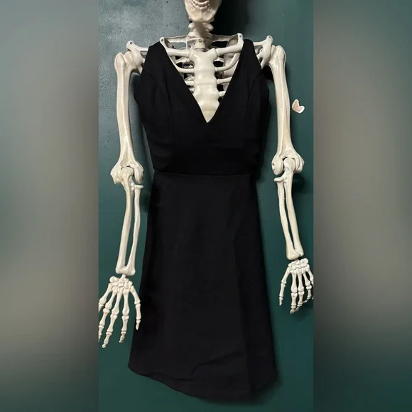 Black Summer Dress with Criss Cross Back - Picture 2 of 3